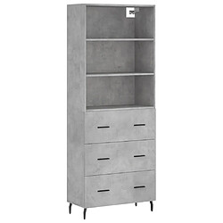 Maison Chic Buffet,Meuble de Rangement,commode pour salon,Cuisine Gris béton 69,5x34x180 cm Bois d'ingénierie -MN67568