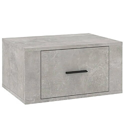 Maison Chic Table de chevet murale - Table de Nuit Gris béton 50x36x25 cm