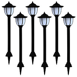 vidaXL Lampes solaires à LED d'extérieur 6 pcs Noir