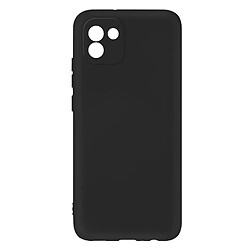 Avizar Coque Samsung Galaxy A03 Silicone Semi-rigide Finition Soft-touch Fine noir