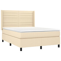 Avis Maison Chic Lit Adulte - Lit simple Lit à sommier tapissier avec matelas moelleux - Meuble de Chambre - Crème 140x190 cm Tissu -MN77615