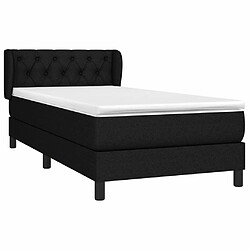 Avis Maison Chic Lit Adulte - Lit simple Lit à sommier tapissier et matelas moelleux - Meuble de Chambre - Noir 80x200 cm Tissu -MN36281