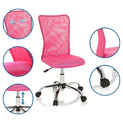 Chaise de bureau pour enfant KIDDY NET I Tissu maille rose hjh OFFICE