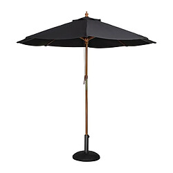 Parasol de Terrasse de 2,5 m à Poulie Professionnel Noir - Bolero