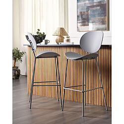 Beliani Tabouret de bar Set de 2 Gris clair SHONTO