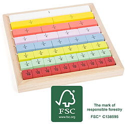 Small Foot- Fractions Educate, en Bois certifié FSC à 100%, Les écoliers et Les Pros des Maths apprennent à Faire des calculs Jouets, 11166, Multicolore 