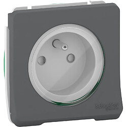 prise 2 p+t - gris - composable - schneider electric mur36133 