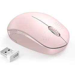 Universal Wireless Mouse, 2.4g Noiseless Mouse With Usb Receiver Portable Computer Mice(Pink)