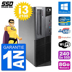 PC Lenovo ThinkCentre M82 SFF Intel i3-2100 RAM 8Go SSD 240Go Windows 10 Wifi · Occasion 