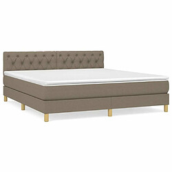 Maison Chic Lit Adulte - Lit simple Lit à sommier tapissier avec matelas moelleux - Meuble de Chambre - Taupe 160x200 cm Tissu -MN51810