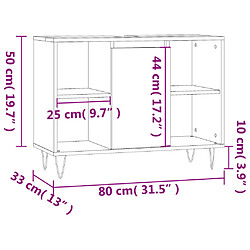 vidaXL Armoire de salle de bain blanc 80x33x60 cm bois d'ingénierie pas cher