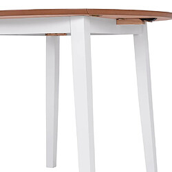 Ensemble salle à manger de jardin 3 pcs,Table et chaise à dîner MDF et hévéa Blanc -MN25616 pas cher