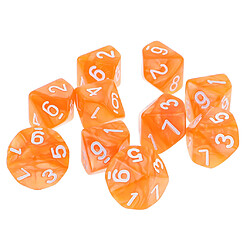 Acheter 20pcs Dés Numérique Polyédrique en Acrylique 10 Faces D & D Dice D10, Jeu de Dés, 16mm, Rose et Orange