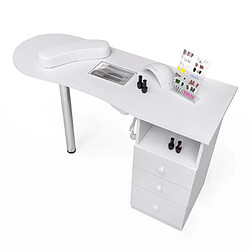 Bodyline - Healt And Massage Table manucure chromée avec aspirateur et tiroirs Leopard