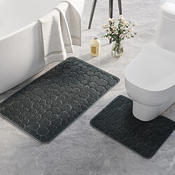 LUUCOZK Tapis de bain antidérapants absorbants à séchage rapide pour salle de bain - Gris foncé-Forme en U 40X50 