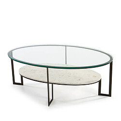 Acheter Table Basse Thai Natura Blanc Brun foncé 107 x 44 x 62 cm