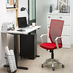 Avis Beliani Chaise de bureau rouge réglable en hauteur RELIEF