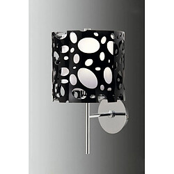 Luminaire Center Applique murale Lupin 1 Ampoule E27, noir brillant/arylique blanc/chrome poli