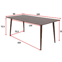 Avis Venture Home Table de repas en MDF Polar 180 x 90 cm noyer.