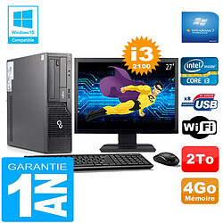 PC Fujitsu Esprimo E500 E85+ SFF Core I3-2100 4Go Disque 2 To Wifi W7 Ecran 27" · Occasion 