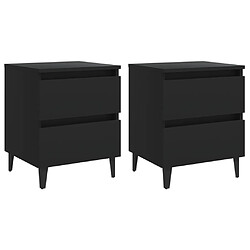 vidaXL Tables de chevet 2 pcs noir 40x35x50 cm bois d'ingénierie