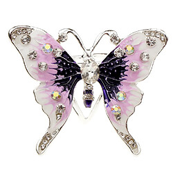 papillon strass écharpe anneau boucle boucle clip violet