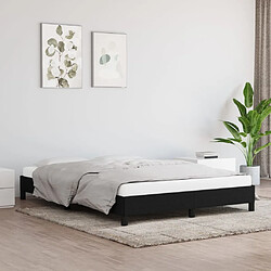 vidaXL Cadre de lit sans matelas noir 140x190 cm tissu