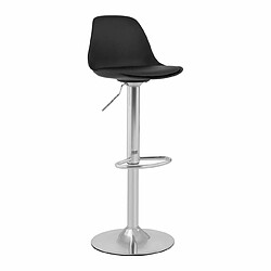 Avis Helloshop26 Lot de 4 tabourets de bar avec dossier socle chromé noir 14_0003746