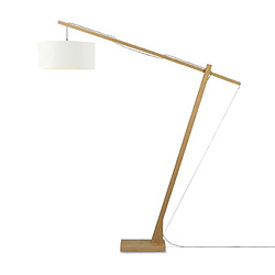 Good&Mojo MONTBLANC-Lampadaire Bambou/Lin H207cm Blanc Good & Mojo