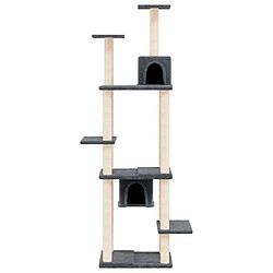 Avis Arbre à chat avec griffoirs,niche pour chat en sisal Gris foncé 176 cm -MN53578