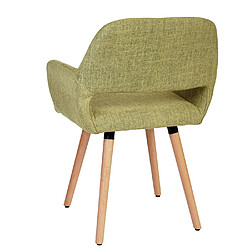 Avis Decoshop26 Chaise de salle à manger bureau visiteur sans roulette design rétro en tissu vert clair pied en métal 04_0002153