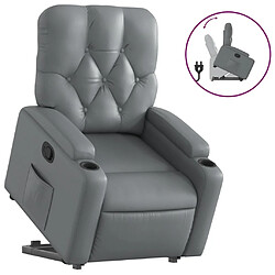 Maison Chic Fauteuil Relax pour salon, Fauteuil inclinable Gris Similicuir -GKD19722