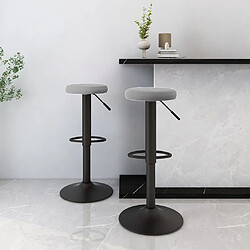 vidaXL Tabourets de bar lot de 2 gris clair velours