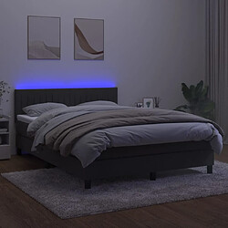 Acheter Sommier à lattes LED,Cadre à lattes de lit avec matelas pour Adulte Gris foncé 140x190 cm -MN61800