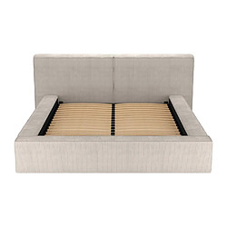 Acheter Lit coffre 140 x 190 cm - Velours côtelé - Beige + Matelas - TIMANO de Pascal Morabito