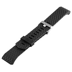 Wewoo Bracelet noir pour Fitbit Charger 2 Montre Diamond Texture TPU Bracelet, Longueur totale: 23cm