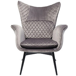 Karedesign Fauteuil Tudor velours gris Kare Design