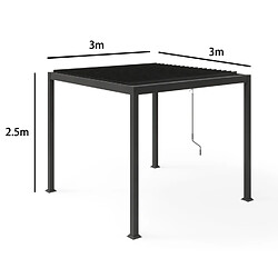 Avis Concept Usine Pergola bioclimatique en acier 3x3m BANES