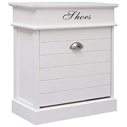 vidaXL Armoire à chaussures Blanc 50 x 28 x 58 cm Bois de Paulownia 