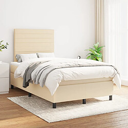 Maison Chic Lit Adulte - Lit simple Lit à sommier tapissier avec matelas moelleux - Meuble de Chambre - Crème 120x200 cm Tissu -MN96127