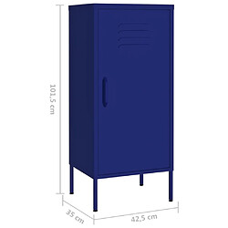 vidaXL Armoire de rangement Bleu marine 42,5x35x101,5 cm Acier pas cher