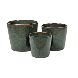 Set de pots de fleurs Romimex Bleu Porcelaine (3 Pièces) 