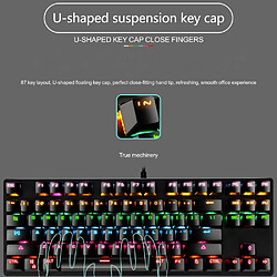 Acheter General Clavier de jeu, clavier de jeu Full RGB Hotswap avec commutateurs rouges, mini clavier de bureau filaire compact à 87 touches rétroéclairé par LED, pour PC/Mac Gamer, dactylographe, voyage,(noir)