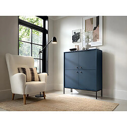 Vente-Unique Buffet haut - 4 portes - Bleu - BOGDAN