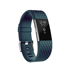 Wewoo Bracelet pour montre connectée Dragonne sport réglable à motif losanges FITBIT Charge 2taille S10,5x8,5cm bleu marine 