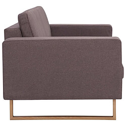 Acheter vidaXL Canapé à 2 places tissu taupe