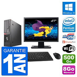 PC Fujitsu E720 DT Ecran 27" Intel G3220 RAM 8Go Disque 500Go Windows 10 Wifi - Occasion