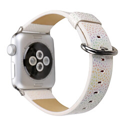 Acheter Wewoo Bracelet blanc pour Apple Watch Series 3 & 2 & 1 42mm Shiny Snakeskin Pattern en cuir véritable montre