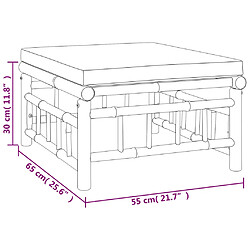vidaXL Repose-pieds de jardin avec coussin blanc crème bambou pas cher