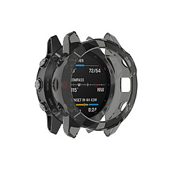 Wewoo Boîtier de montre Pour étui de protection en TPU semi-transparent Garmin Fenix 6/6 Pro Smart Watch noir transparent